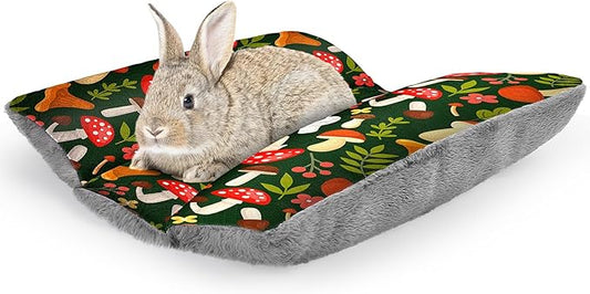 Rabbit Bed 18"X15"Thickened and Soft Bunny Bed Washable Cuddle Cushion Plush Mat Double-Sided Plush Small Pet Flop Mat Cotton Pillow for Rabbit