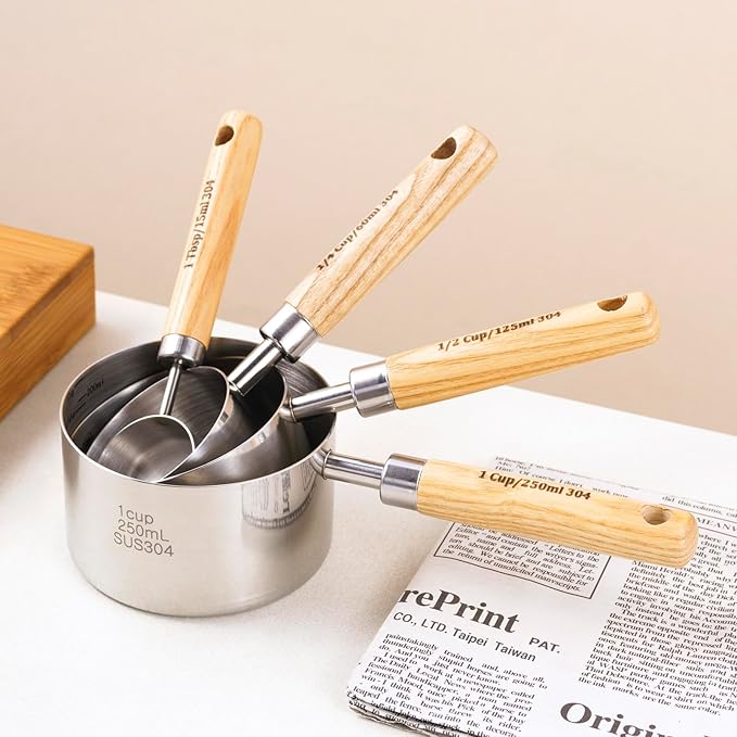 Coffee Scoop – 1Tbsp(15ml) Vintage Measuring Spoon, 304 Stainless Steel with Solid Wood Handle – Perfect for Coffee, Tea, and More