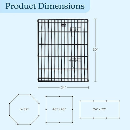 Pet Trex 24" Exercise Playpen for Dogs Eight 24" x 30" High Panels with Gate