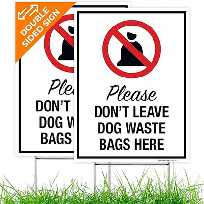 No Pets Allowed in Athletic Field Areas (2 Pack) Double Sided 9x12 Inches, Corrugated Plastic with Metal H Stake, Made in USA