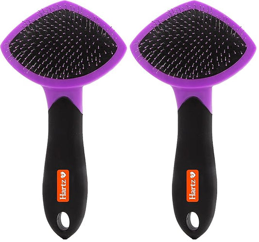Hartz Groomer's Best Small Slicker Brush for Cats and Small Dogs,Black/Violet,(Pack of 2)