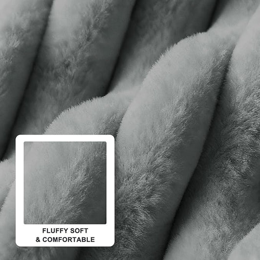 FURTIME Dog Beds Large Sized Dog, Washable Orthopedic Pet Bed with Removable Cover, Rectangle Soft Calming Sleeping Puppy Bed Durable Pet Cuddler with Anti-Slip Bottom, Grey, L(36"x27"x8")
