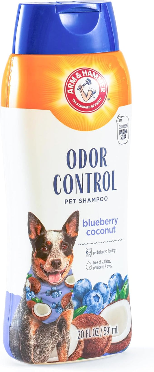 Arm & Hammer for Pets Odor Control Shampoo for Dogs, Blueberry Coconut, Odor Eliminating Dog Shampoo, Dog Deodorizer, 20 Fl Oz