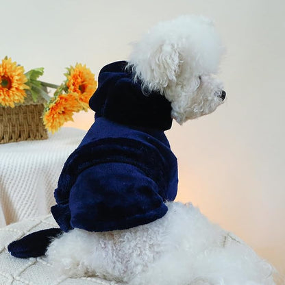 Dog Bathrobe Fast Absorbent Hooded Bath Towel Small Dog Thickened Luxury Pajamas Sleepwear Super Soft Microfibre Pet Bath Robe Nightwear Dog Drying Coat Bag for Puppy Cats Chihuahua Yorkie Poodle