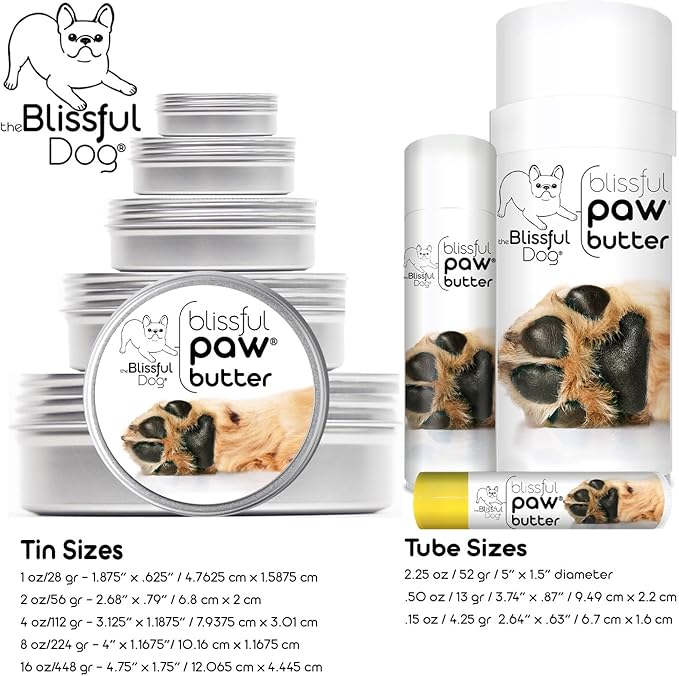 The Blissful Dog Paw Butter, Moisturizer for Dry Paw Pads, Softens and Protects a Rough Paw in Winter, Versatile, Lick-Safe Dog Paw Pad Balm