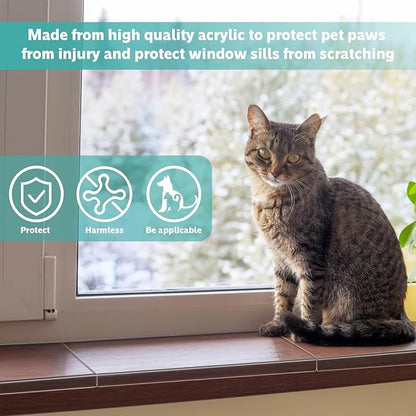 3 Pcs Window Sill Protector, Pet Window Guard,Transparent, Window Sill Cover, Protection from Dog and Cat Scratching Chewing Slobbering, Heavy Duty Scratch Shield(11"x2.24"x0.88")