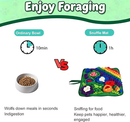 Snuffle Mat for Dogs Cats, Pet Treats Feeding Mat, 17.7x17.7inch for Small/Medium, Interactive Dog Puzzle Toys, Felt Wool Dog Sniff Mats for Slow Feed, Encourages Natural Foraging Skills