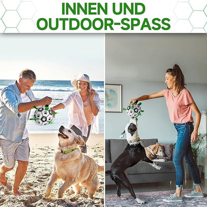 Dog Toys, Dog Soccer Ball with Straps for World Cup, Interactive Dog Balls for Small Medium Breed, Dog Birthday, Herding Ball, Durable Toy for Puppy Outdoor Play (6 Inch)