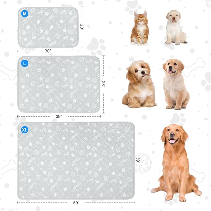 MH MYLUNE HOME Self Cooling Mat for Large Dog, 44”x32” Cool-Chill Cooling Fiber & Endothermic Color Changing Pet Cooling Pad, Foldable & Washable Non-Toxic Summer Pet Blanket