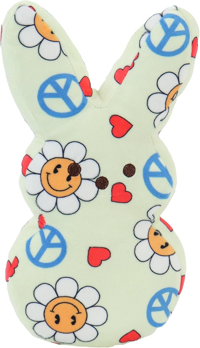 Animal Adventure | 9" All Over Print Daisy Shaggy Bunny Peeps Plush | Easter Basket Stuffed Animals for Kids | Marshmallow Candy | Huggable Soft Plushie Stuffers Toy | Collectable Gifts | Aged 3+