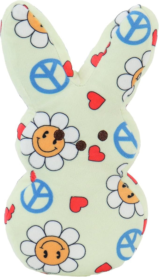 Animal Adventure | 9" All Over Print Daisy Shaggy Bunny Peeps Plush | Easter Basket Stuffed Animals for Kids | Marshmallow Candy | Huggable Soft Plushie Stuffers Toy | Collectable Gifts | Aged 3+