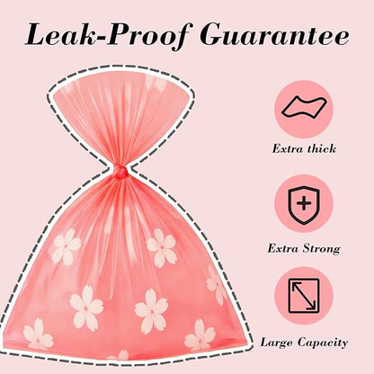 Cherry Blossom Scented Dog Poop Bags - 630 counts Pink Pet Waste Bags with Dispensers, Extra Large 13x9 Inch Leak-Proof Fragrance Bags for Dogs Walking and Cat Litter