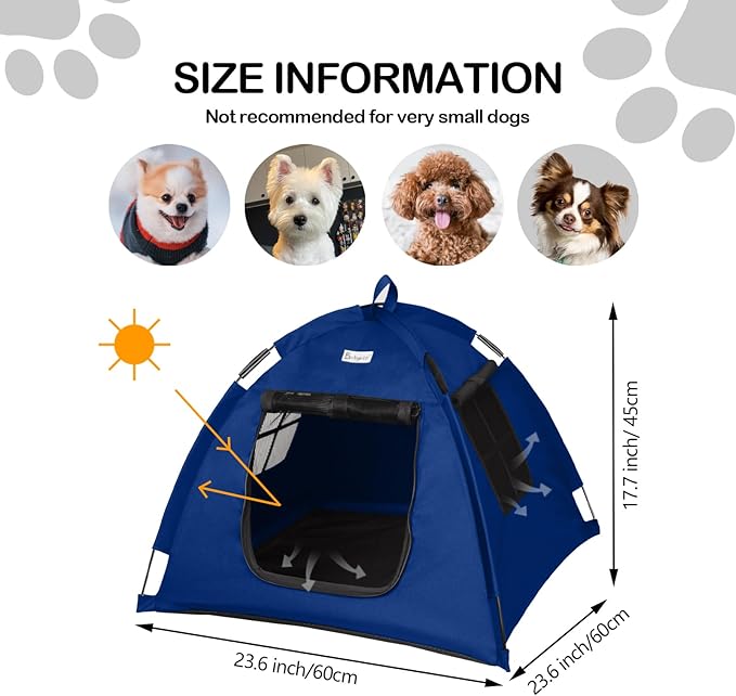 Cat Tent Outdoor/Indoor, Cat and Dog Waterproof Tent House, Outdoor Dog Bed Washable, Indoor/Outdoor Cave Nest Bed Small Dog Tent for Cat, Bunny and Small Animal (Blue, S)