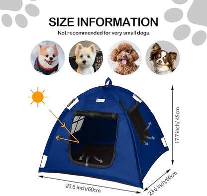 Cat Tent Outdoor/Indoor, Cat and Dog Waterproof Tent House, Outdoor Dog Bed Washable, Indoor/Outdoor Cave Nest Bed Small Dog Tent for Cat, Bunny and Small Animal (Blue, S)