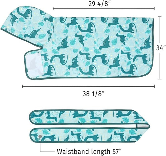 HDE Dog Bathrobe Super Absorbent Quick Drying Puppy Towel Wrap Coat Adjustable After Bath Robes with Hood for Dog Sizes S-XXL Dinosaurs XXL