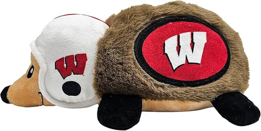 NCAA Wisconsin Badgers Plush Hedgehog Toy for Dogs & Cats, Cool Soft Pet Toy for Fun and Interactive Play, Dog Chew Toy with Squeaker, Licensed Hot Pet Toy