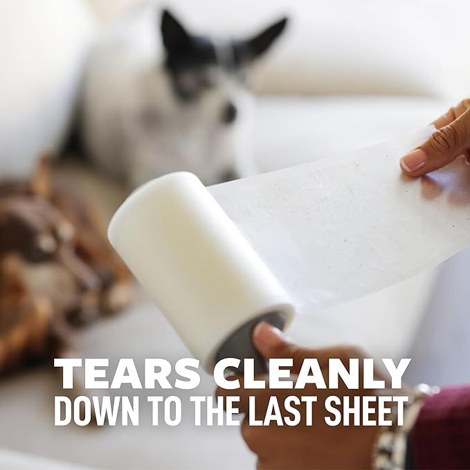 Scotch-Brite Pet Hair Pickup Extra Sticky Lint Roller, Designed for Removing Fur + Fluff on Couches, Clothes, Dog and Cat Beds, & More, 1 Pack, 70 Easy-Tear Adhesive Sheets Total