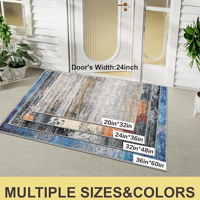 COMSLE Door Mat Soft Absorbent Indoor Front Entryway Rug Machine Washable Entrance Mats for Muddy Paws Non Slip Throw Rugs 36" x 60" Doormat for Inside Foyer Bedroom - Yellow