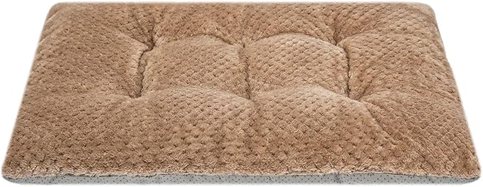 Fuzzy Deluxe Pet Beds, Super Plush Dog or Cat Beds Ideal for Dog Crates, Machine Wash & Dryer Friendly (15" x 23", S-Mocha)