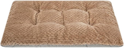 Fuzzy Deluxe Pet Beds, Super Plush Dog or Cat Beds Ideal for Dog Crates, Machine Wash & Dryer Friendly (15" x 23", S-Mocha)