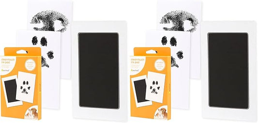 Pearhead Paw Print Clean Touch Ink Pad Kit for Dogs and Cats,Pet Owner Keepsake,DIY Inkless Paw and Nose Print Impression Set,Small/Medium,(Pack of 2)