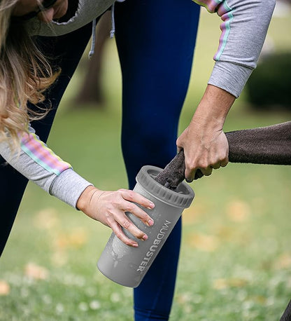 Dexas MudBuster Portable Dog Paw Cleaner, Premium Quality Large Gray Pet Accessory