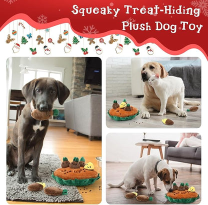 Skylety 7 Pcs Interactive Dog Toys Set, Snuffle Mat for Dogs, Treat Hiding Puzzle and Squeaky Plush, Sweet Potato Dog Toys for Small Medium Dogs, Training and Boredom Relief Plaything