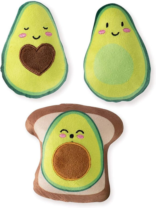 Fringe Studio Squeaker Pet Toy Set, Set of 3, Avocado (289434)
