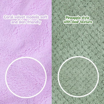 Super Absorbent Dog Bathrobe Pineapple Soft Fast Drying Dogs Towel Robe Adjustable Drying Coat for After Bath with Hood (Coral Velvet Purple, XX-Large)