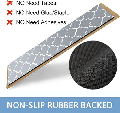 Rubber Carpet for Stairs, 15 Pack Non Slip Stair Treads Indoor for Wooden Steps, 30x8 Inch Reusable Staircase Runner Safety Step Carpet Treads for Wood Stairs, Lantern Grey