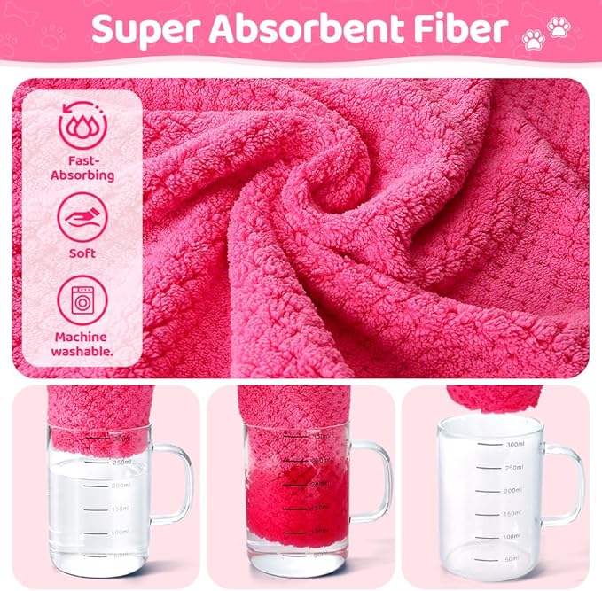 Dog Bathrobe Towel - Super Absorbent Dog Drying Coat, Warming Bath Robes for After Bath Shower Swim Walk for Small Medium Large Dogs Cats Pet