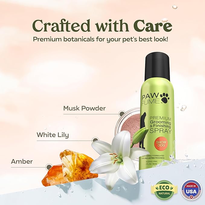 PAWFUME Dog Perfume Spray Long Lasting Scent for Grooming, Show Dog, 4-Pack – Keep Your Pup Fresh All Day – Hypoallergenic, Alcohol-Free, Detangling Formula – Moisturizing Pet Cologne Spray for Dogs