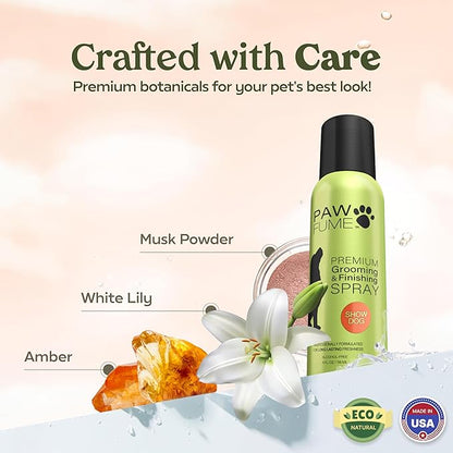 PAWFUME Dog Perfume Spray Long Lasting Scent for Grooming, Show Dog, 4-Pack – Keep Your Pup Fresh All Day – Hypoallergenic, Alcohol-Free, Detangling Formula – Moisturizing Pet Cologne Spray for Dogs