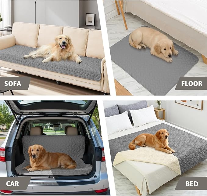 Ameritex Pet Bed Cover Dog Bed Blanket for Sofa and Furniture Waterproof New Pattern Design (40x50 Inch, Light Grey)