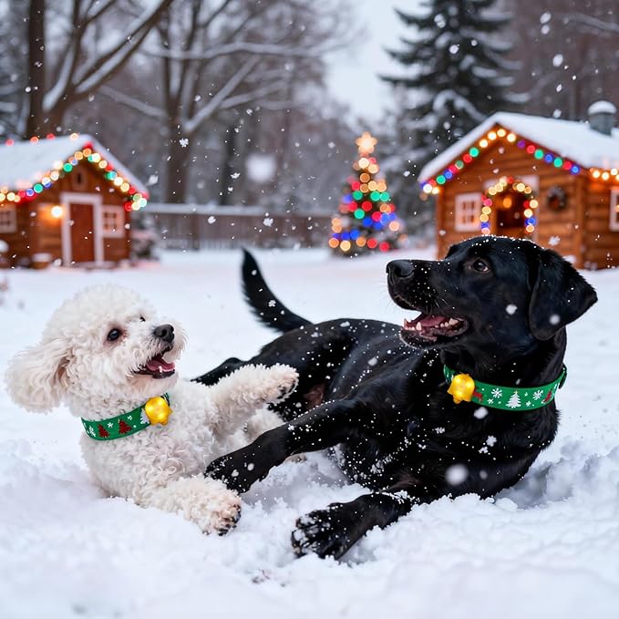 LaRoo Christmas Day Dog Lights for Night Walking,Led Dog Collar Lights for Nighttime Clip On Light up Dog Collar (Yellow)
