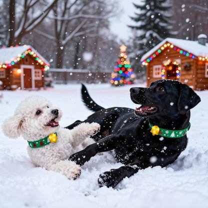 LaRoo Christmas Day Dog Lights for Night Walking,Led Dog Collar Lights for Nighttime Clip On Light up Dog Collar (Yellow)