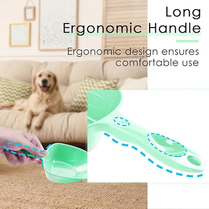 Melamine Pet Food Measuring Scoop, 1 Cup 1/2 Cup 1/4 Cup with Clear Measurement Lines for Dog, Cat, Bird, and Rabbit, Durable, Ergonomic Handle, Dishwasher safe-Orange & Baby Green