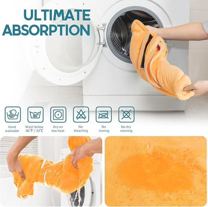 Avont Dog Bathrobe - Super Absorbent Pet Drying Towel Bath Robes After Bath Shower Swim Wet Walk for Puppies -Yellow(XL)
