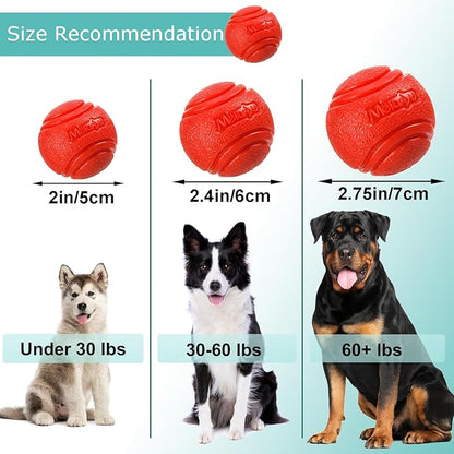 Dog Toy Balls, 4 PCS Rubber Ball Set, Chew Resistant, High Bounce, Textured Design for Teeth Cleaning, Dog Training, Small Breeds, 2in/5cm Diameter