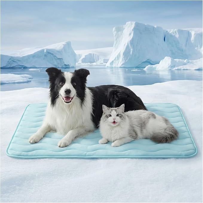 furrybaby Dog Cooling Mat for Large Dogs, 43"x32" Self Cooling Pet Cooling Mat for Dogs & Cats, QMAX>0.5, Thickened Cool Fiber, Cooling pad for Dog Bed, Durable Portable Indoor/Outdoor Summer