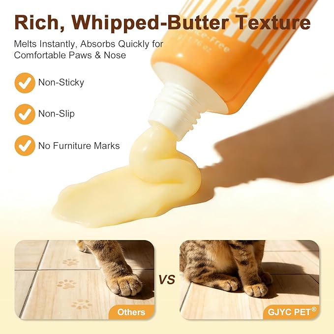 Paw & Nose Balm for Dogs & Cats - 1.76 oz | for Dry, Cracked Paw Pads & Rough Snout | Conditioning Formula with Organic Shea Butter, Jojoba Oil & Ceramide Complex | Safe & Lickable