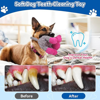 Plush Chew Toys for Large Dogs, Tough Crinkle Stuffed Animal Squeaky Interactive Toys for Small Medium Large Dogs, Keep Them Busy, Big Pet Toys