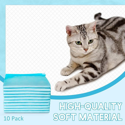Cat Litter Pads, 23.5” L x 17.5” W Cat Pad Refills for Litter Box, 10 Count Pee Pads for Most Cat Litter Box, Odor Control Cat Pee Pad, Super Absorbent Leak-Proof, Fresh Scent