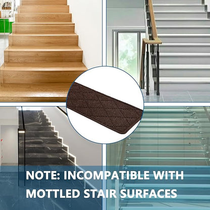 Stair Treads for Wooden Steps Indoor, 7 Pack 8" X 30" Non Slip Carpet Stair Treads with Reusable Adhesive for Kids Elders and Dogs, Surface Polyester TPR Backing Stair Rugs, Brown