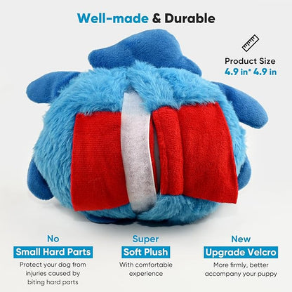 Petbobi Interactive Dog Toys for Boredom - Moving Dog Toy for Stimulating Play, Pet Plush Squeaky Ball for Small Medium Breeds with 4 Batteries, Blue