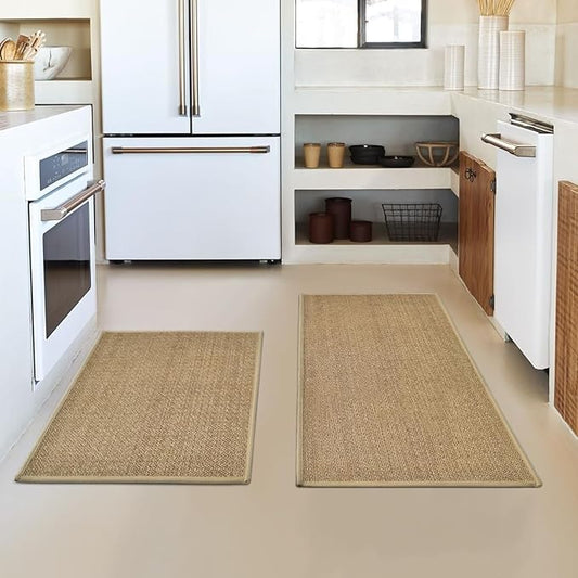Artoid Mode Washable Non Slip Kitchen Rugs and Mats Set of 3, Rubber Backing Absorbent Kitchen Mats for Floor Front of Sink - 17"x29"+17"x36"+17"x47"