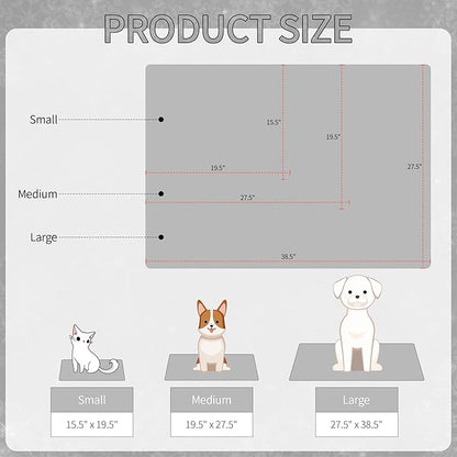NACOCO Summer Pet Cooling Mat - Cat Dog Cushion Pad Sleeping Cool Comfortable Soft for Pets Kids and Adults (Grey French Bulldog, S)