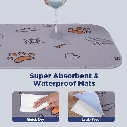 Washable Pee Pads for Dogs, Extra Large 72"x72" Super Absorbent Reusable Training Dog Pads, 100% Waterproof Non-Slip Large Dog Mat for Training, Whelping, Housebreaking, Incontinence, Playpen, Crate