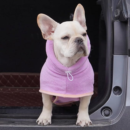 Dog Bathrobe Towel, Cat Bathrobe Microfiber Fast Drying Absorbent Hooded Bath Towel for Puppy Small Medium Large Dog Cat(Purple,L)