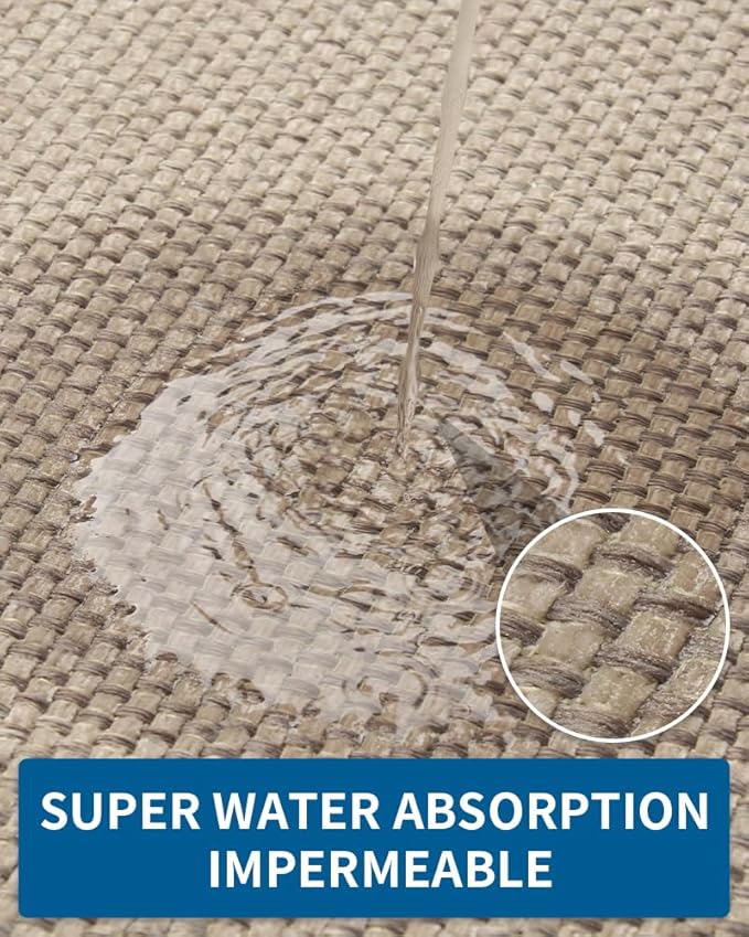 MontVoo Kitchen Rugs and Mats Non Skid Washable, Absorbent Runner Rugs for Kitchen, Front of Sink, Kitchen Mats for Floor(LightBeige, 20"x47")